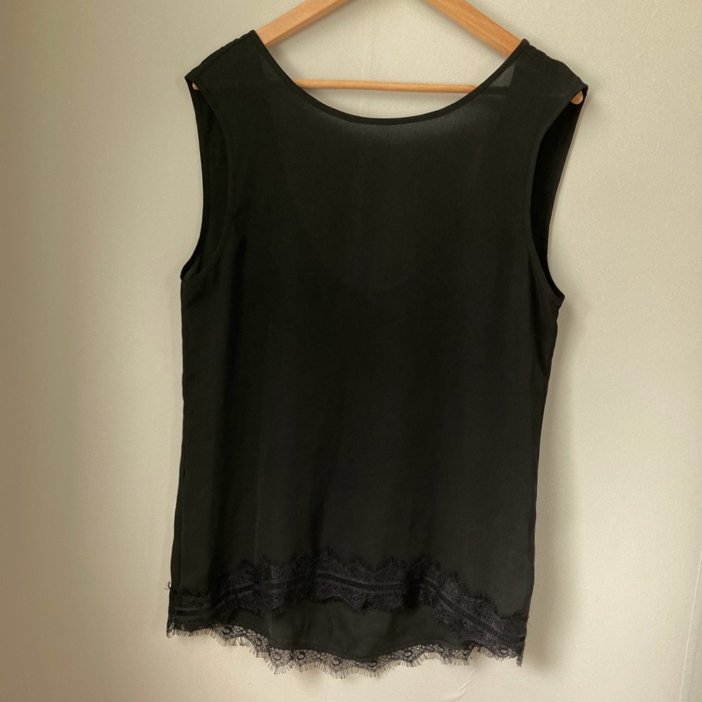 Stylish Semi-Sheet Cami with Lace Trim